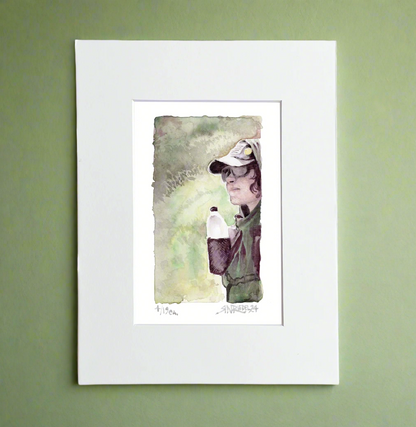 “Trail Boss” - 8x10 Watercolor Print | PCT Portrait | Pacific Crest Trail Inspired Art
