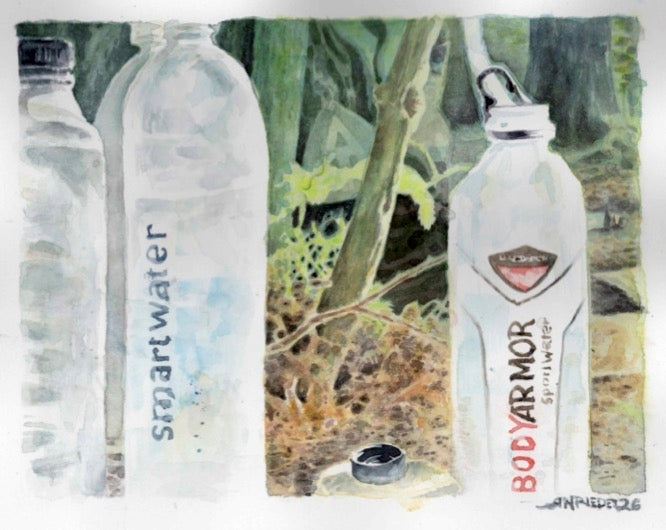 "Refill Ritual" - Artist's Original Watercolor  | Appalachian Trail Thru Hikers Art
