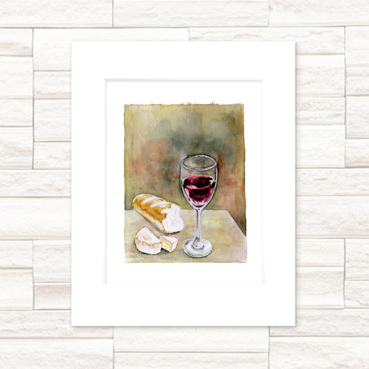 "Petit Déjeuner" - 11x14 Watercolor Print | In the French Countryside | France inspired Art