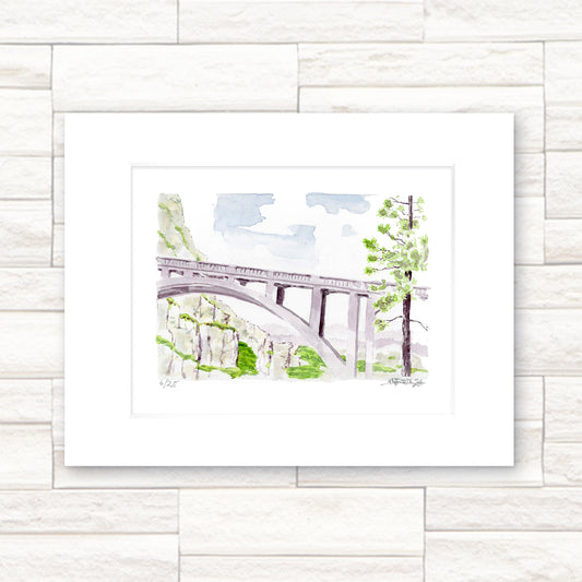 "Rainbow Bridge" - 11x14 Watercolor Print | Donner Summit Watercolor Print | Pacific Crest Trail Inspired Art