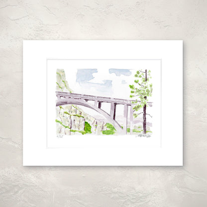 "Rainbow Bridge" - 11x14 Watercolor Print | Donner Summit Watercolor Print | Pacific Crest Trail Inspired Art