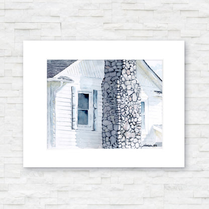 "Stone Chimney at Burke’s Garden" - 11x14 Watercolor Print  | Appalachian Trail Inspired Artwork (Copy)