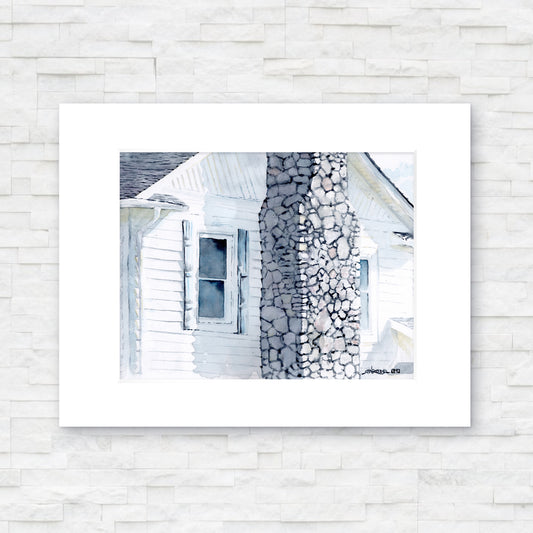 "Stone Chimney at Burke’s Garden" - 11x14 Watercolor Print  | Appalachian Trail Inspired Artwork (Copy)