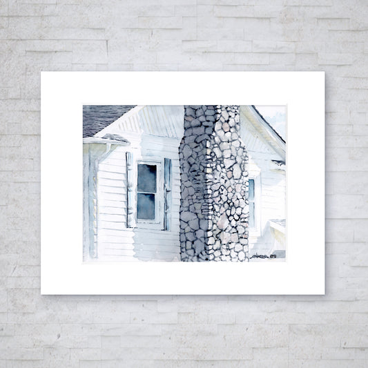 "Stone Chimney at Burke’s Garden" - 11x14 Watercolor Print  | Appalachian Trail Inspired Artwork (Copy)