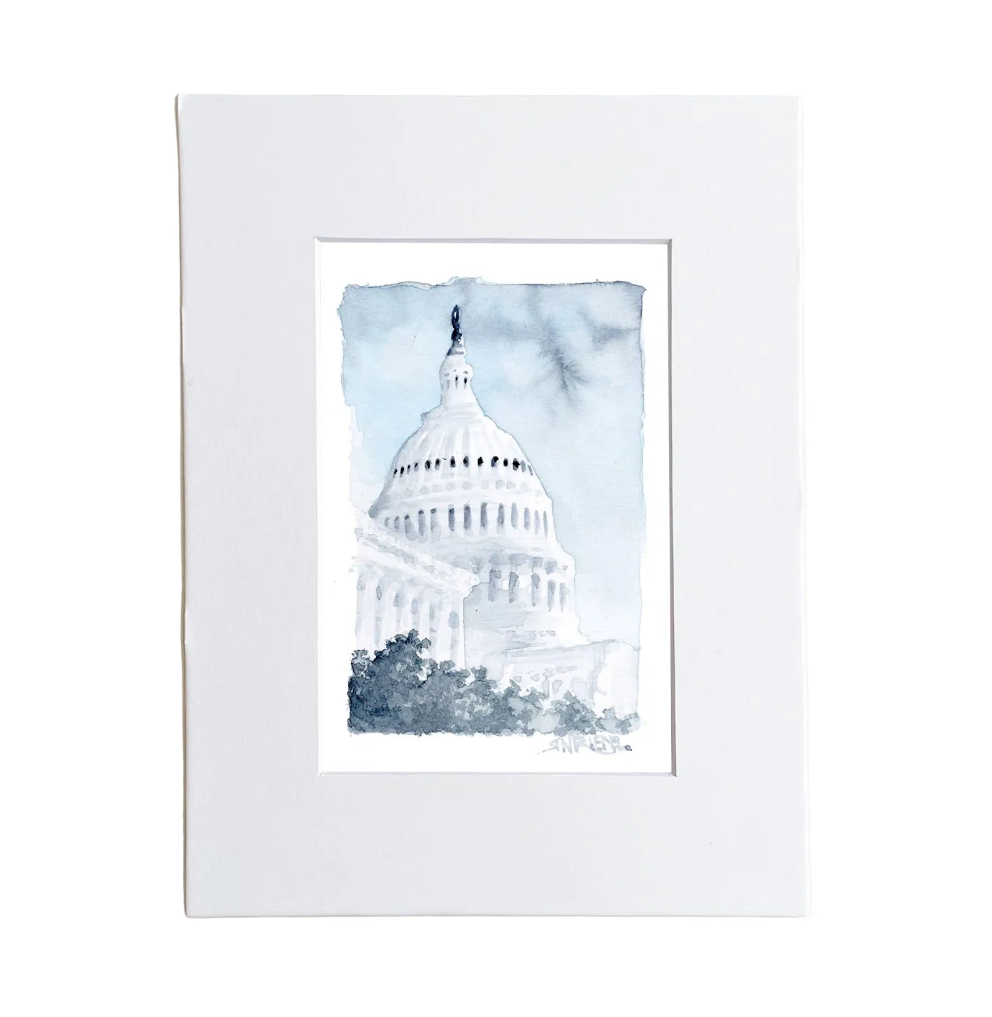 "Capitol in Blue” - 8x10 Watercolor Print | Appalachian Trail Inspired Art