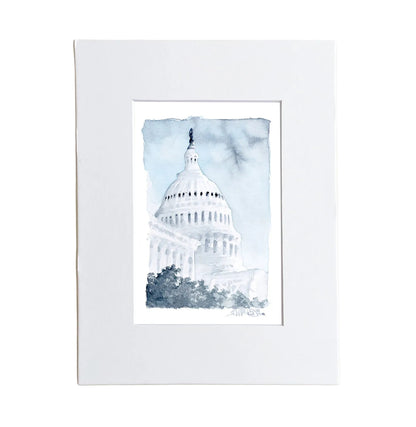"Capitol in Blue” - 8x10 Watercolor Print | Appalachian Trail Inspired Art