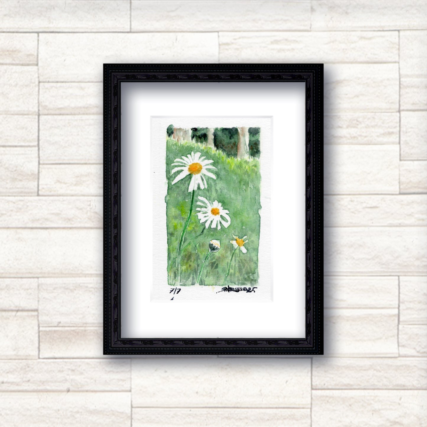 "Trail Daisies" - Artist's Original Watercolor  | Appalachian Trail Thru Hikers Art