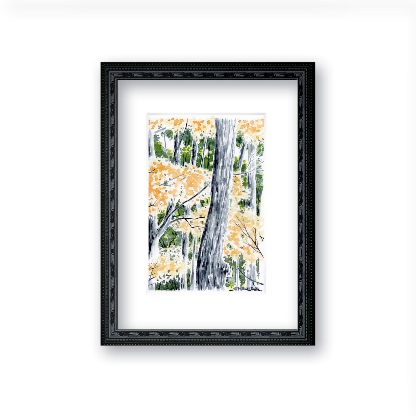 "Golden Canopy, Pennsylvania" - Artist's Original Watercolor  | Appalachian Trail Thru Hikers Art