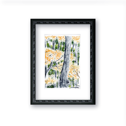 "Golden Canopy, Pennsylvania" - Artist's Original Watercolor  | Appalachian Trail Thru Hikers Art