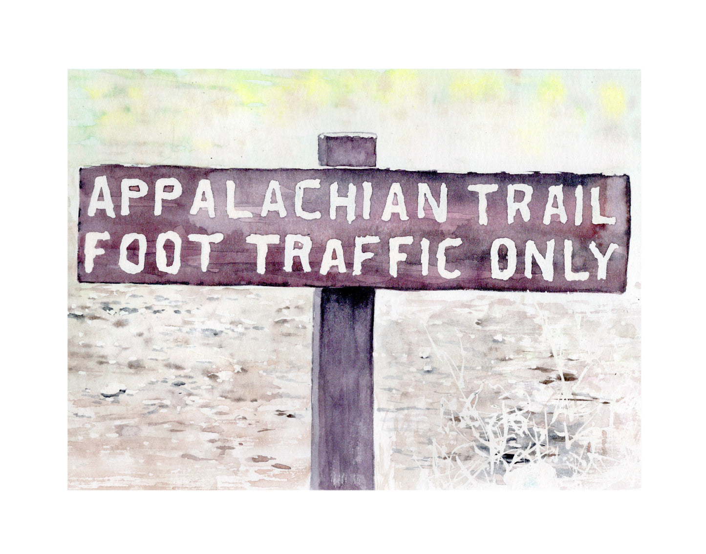 "Foot Traffic Only" - 11x14 Watercolor Print  | Appalachian Trail Inspired Artwork