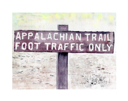 "Foot Traffic Only" - 11x14 Watercolor Print  | Appalachian Trail Inspired Artwork