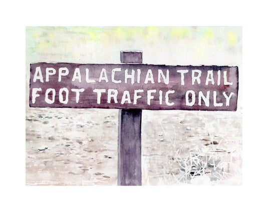 "Foot Traffic Only" - 11x14 Watercolor Print  | Appalachian Trail Inspired Artwork