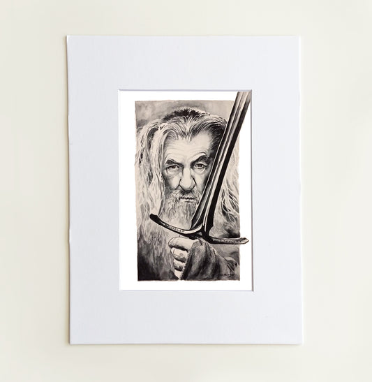 "Glamdring" 8x10 Watercolor Print | Gandalf the Gray – Hand-Painted Watercolor Print | Lord of the Rings Fantasy Art