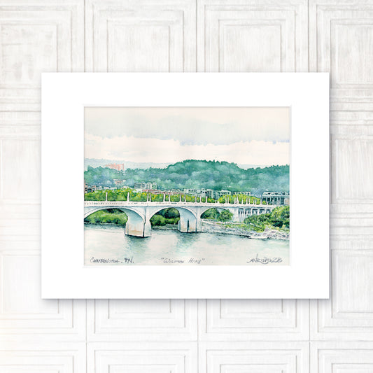 "Welcome Home"-11x14  Watercolor Print | Chattanooga, Tennessee Watercolor Print