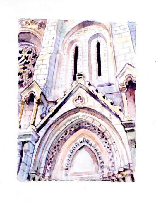 "Notre-Dame in Nice" - Artist's Original | Original Watercolor Cathedral Painting