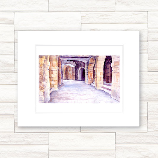 "Navarrenx, France" - 11x14 Watercolor Print | Paris, France | France inspired Art (Copy)