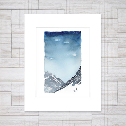 "Forester Descent" - 11x14 Watercolor Print | Snowy Ridge Watercolor Print, High Sierra PCT | Pacific Crest Trail Inspired Art