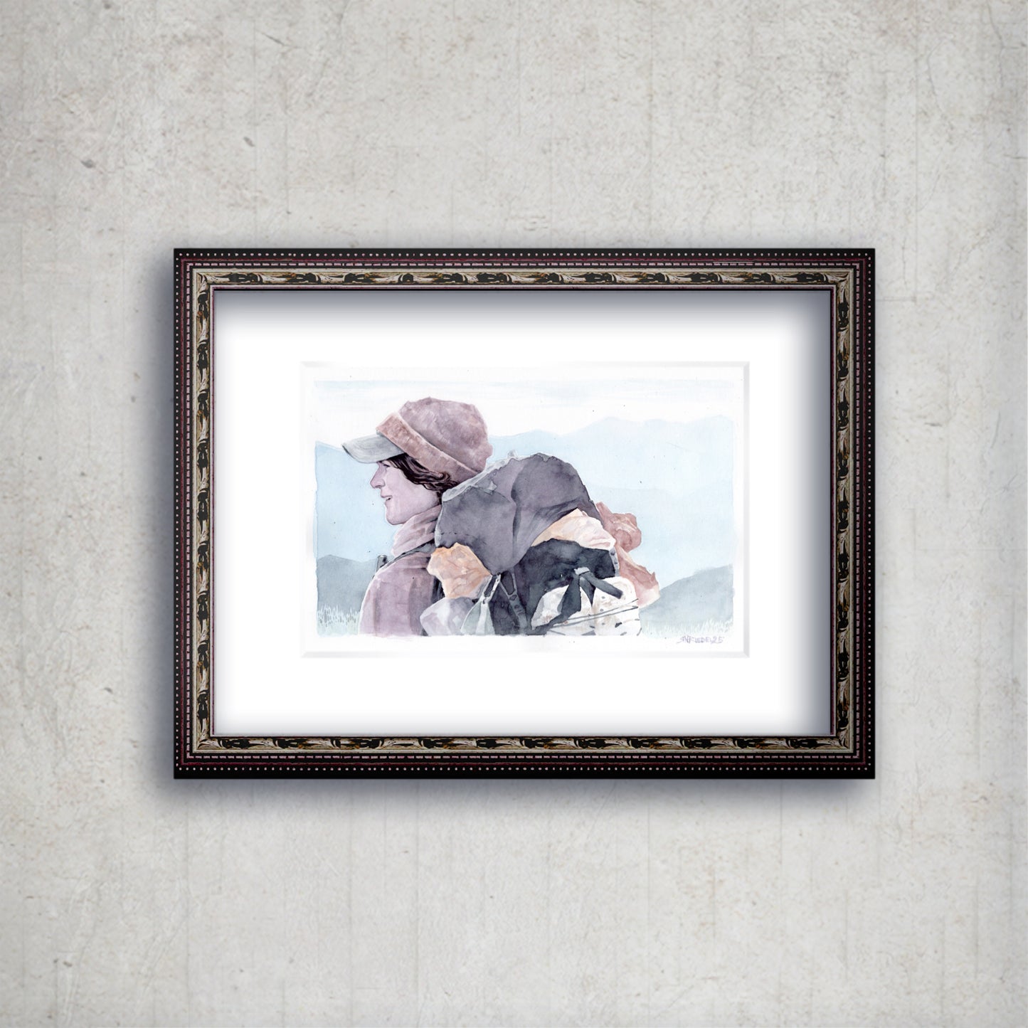 "Miles Ahead" - Artist's Original Watercolor  | Appalachian Trail Thru Hikers Art