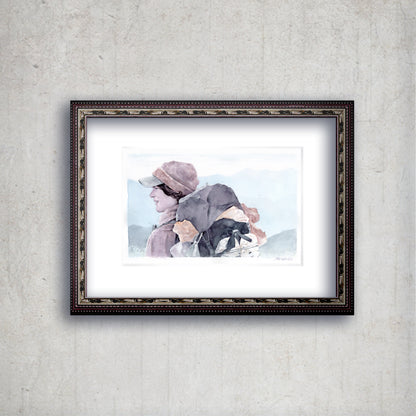 "Miles Ahead" - Artist's Original Watercolor  | Appalachian Trail Thru Hikers Art
