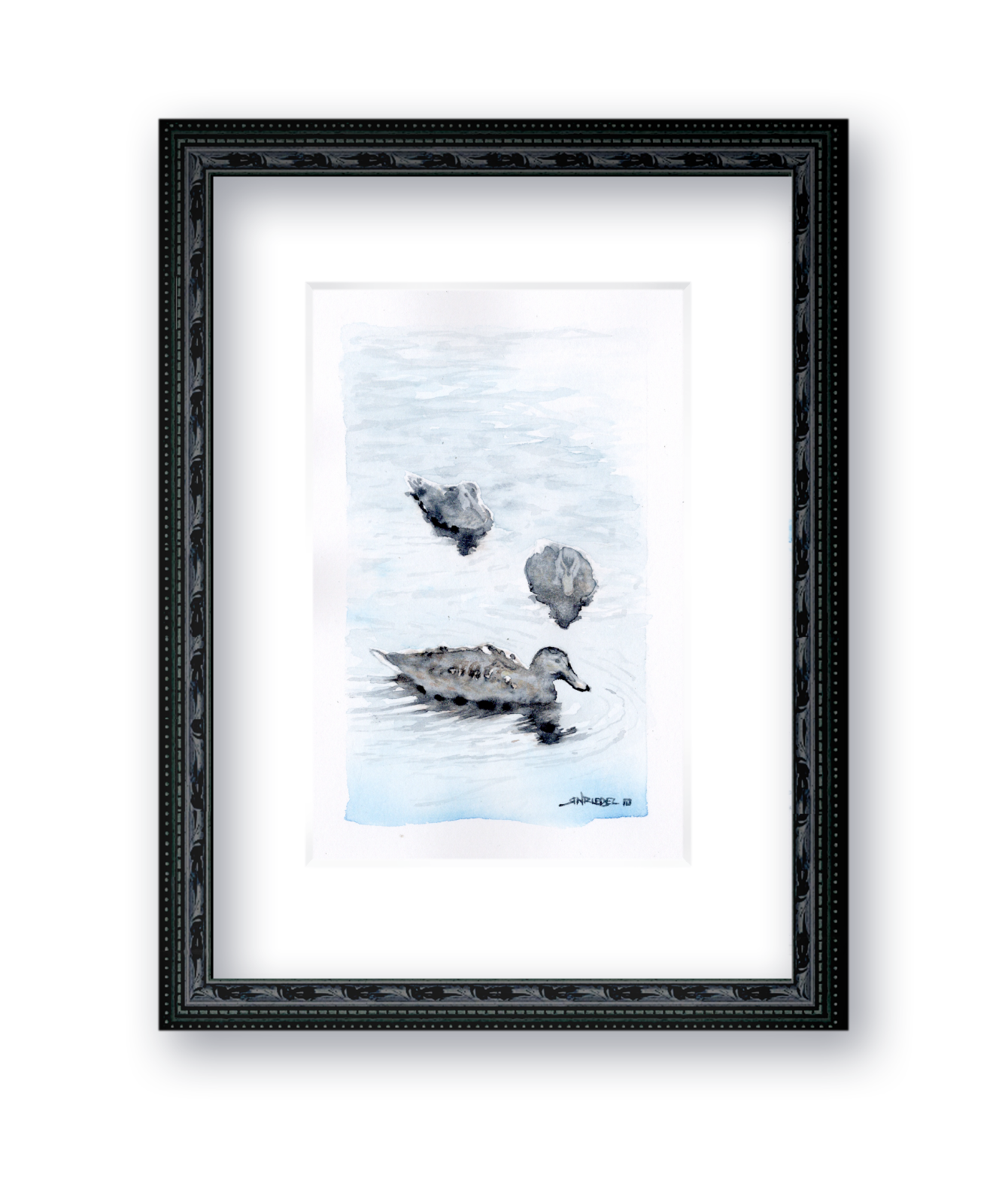 "Rangeley Ducks" - Artist's Original Watercolor  | Appalachian Trail Thru Hikers Art