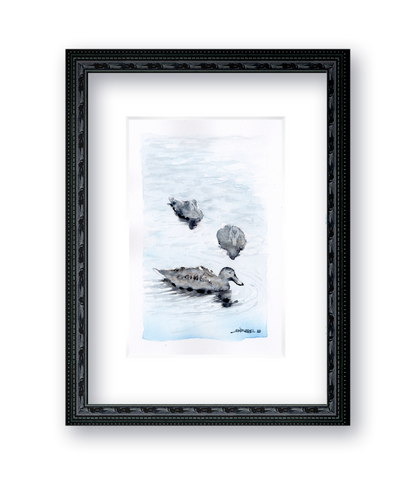 "Rangeley Ducks" - Artist's Original Watercolor  | Appalachian Trail Thru Hikers Art