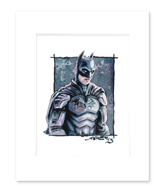 "Batman" 8x10 Watercolor Print | Batman Watercolor Art Print – Hand-Painted Dark Knight | Gotham Hero Fan Art