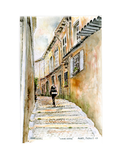 "Pourquoi Pas " - 11x14 Watercolor Print | Nice, France | France inspired Art