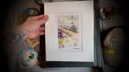 "6 Miles to Shasta" - 8x10 Watercolor Print | A Trail Town Beckons | Pacific Crest Trail Inspired Art