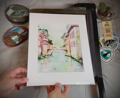 "Reflections in France" - 11x14 Watercolor Print | Where France Meets Spain