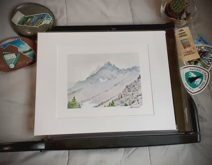 "Three Fingered Jack" - 11x14 Watercolor Print | Pacific Crest Trail Inspired Art