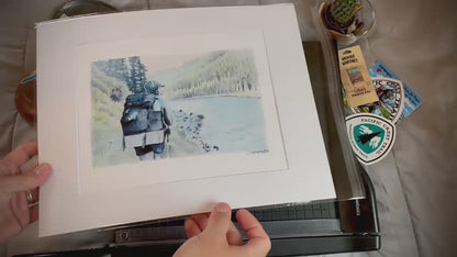 "Almost There" - 11x14 Watercolor Print | A Moment of Stillness on the Pacific Crest Trail