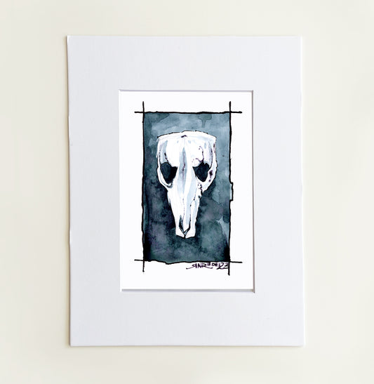 "Possum Skull" 8x10 Watercolor Print |  Watercolor Art Print – Hand-Painted  | Skull Artwork