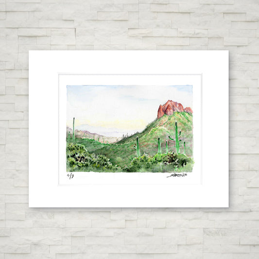 "Remember This" - 11x14 Watercolor Print | Arizona Trail Desert Landscape Print