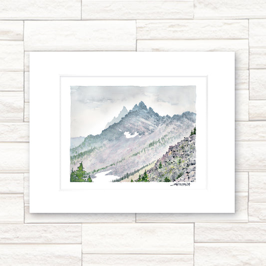 "Three Fingered Jack" - 11x14 Watercolor Print | Pacific Crest Trail Inspired Art