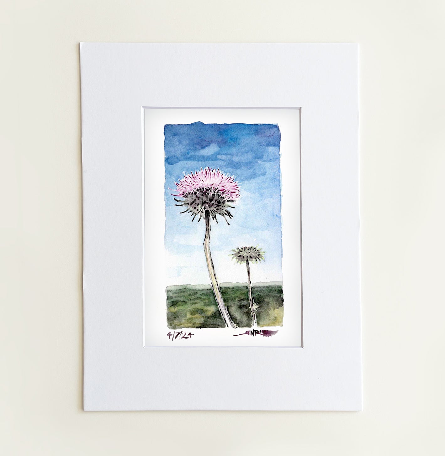 "Thistles on the Trail" – 8x10 Watercolor Print | Pacific Crest Trail Inspired Art
