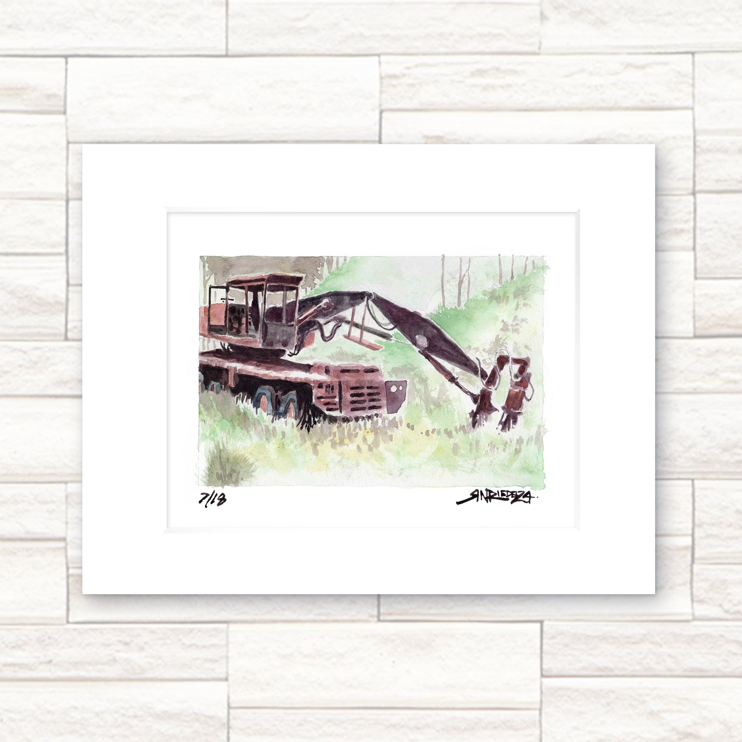 "Still Useful – Abandoned Tractor on the Reroute" - 11x14 Watercolor Print | Pacific Crest Trail Inspired Art