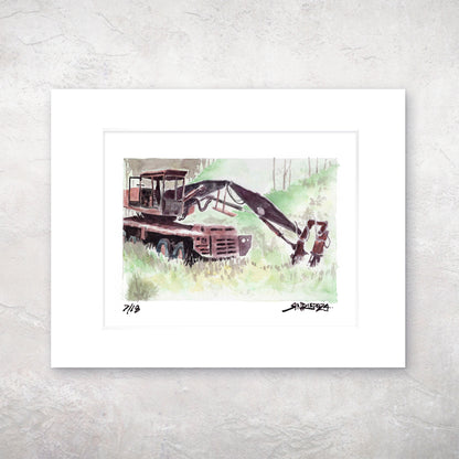"Still Useful – Abandoned Tractor on the Reroute" - 11x14 Watercolor Print | Pacific Crest Trail Inspired Art