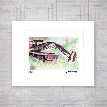 "Still Useful – Abandoned Tractor on the Reroute" - 11x14 Watercolor Print | Pacific Crest Trail Inspired Art