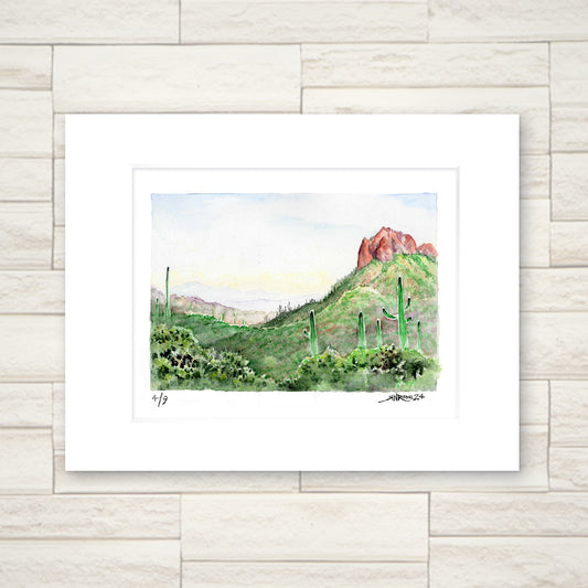 "Remember This" - 11x14 Watercolor Print | Arizona Trail Desert Landscape Print